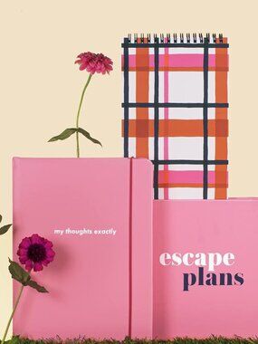 Kate Spade Spiral Lined Notebook Spring Plaid Design Office School Supplies  NEW